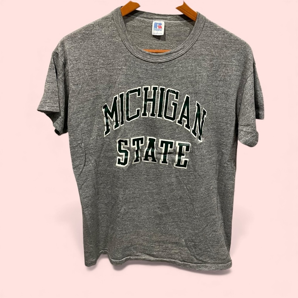 Russell Athletic Gray Michigan State Short Sleeve Tee